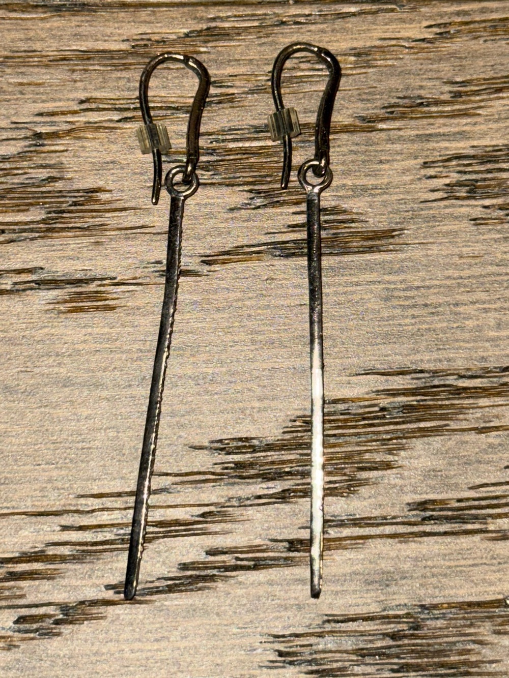 Like New Jennifer Lyon Sterling and diamond bar earrings - Picture 5 of 8